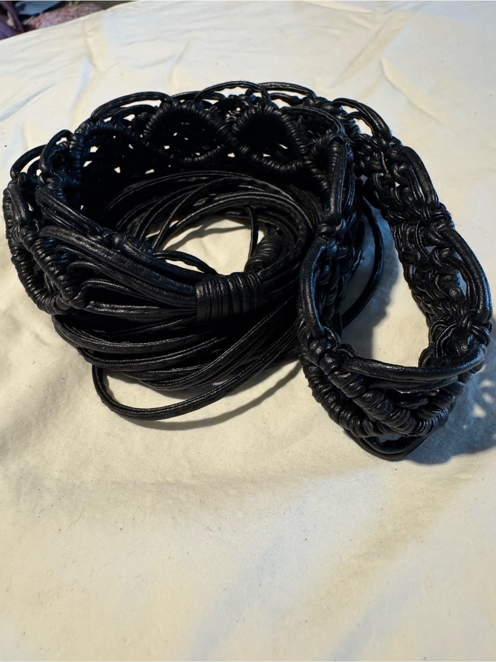 Woven Multi-Strand Black Women’s Belt